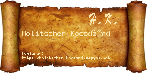 Holitscher Kocsárd névjegykártya